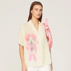 Sandy Liang IMO Button-up Short-Sleeve Top